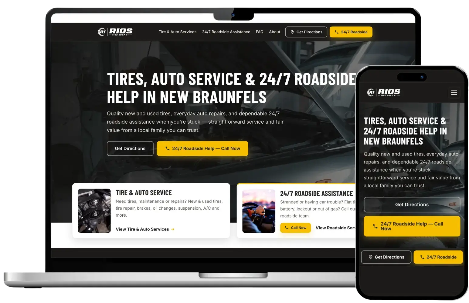 Example website mockup